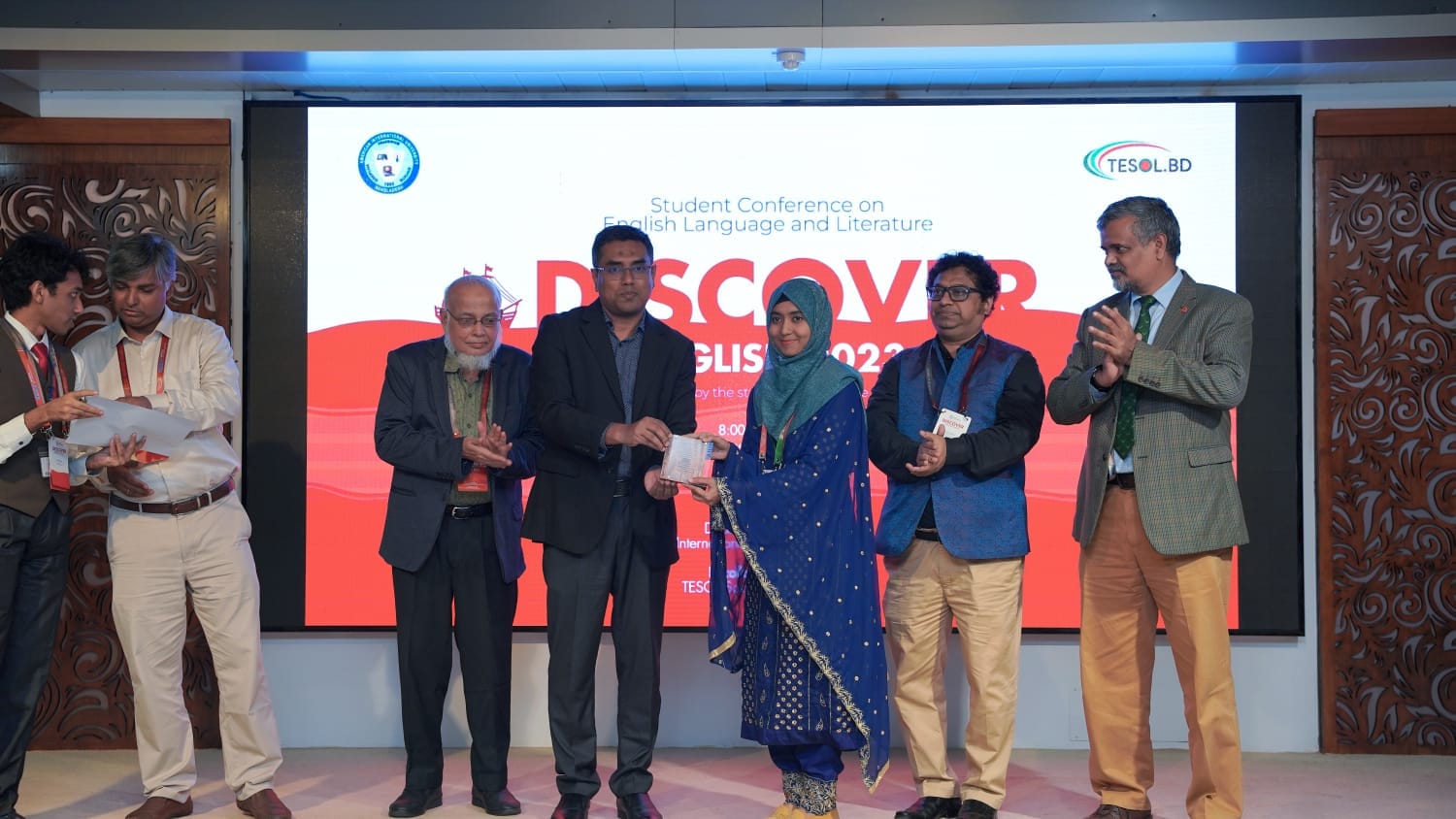 Ayesha Akter's Special Recognition at "Discover English 2023" Conference