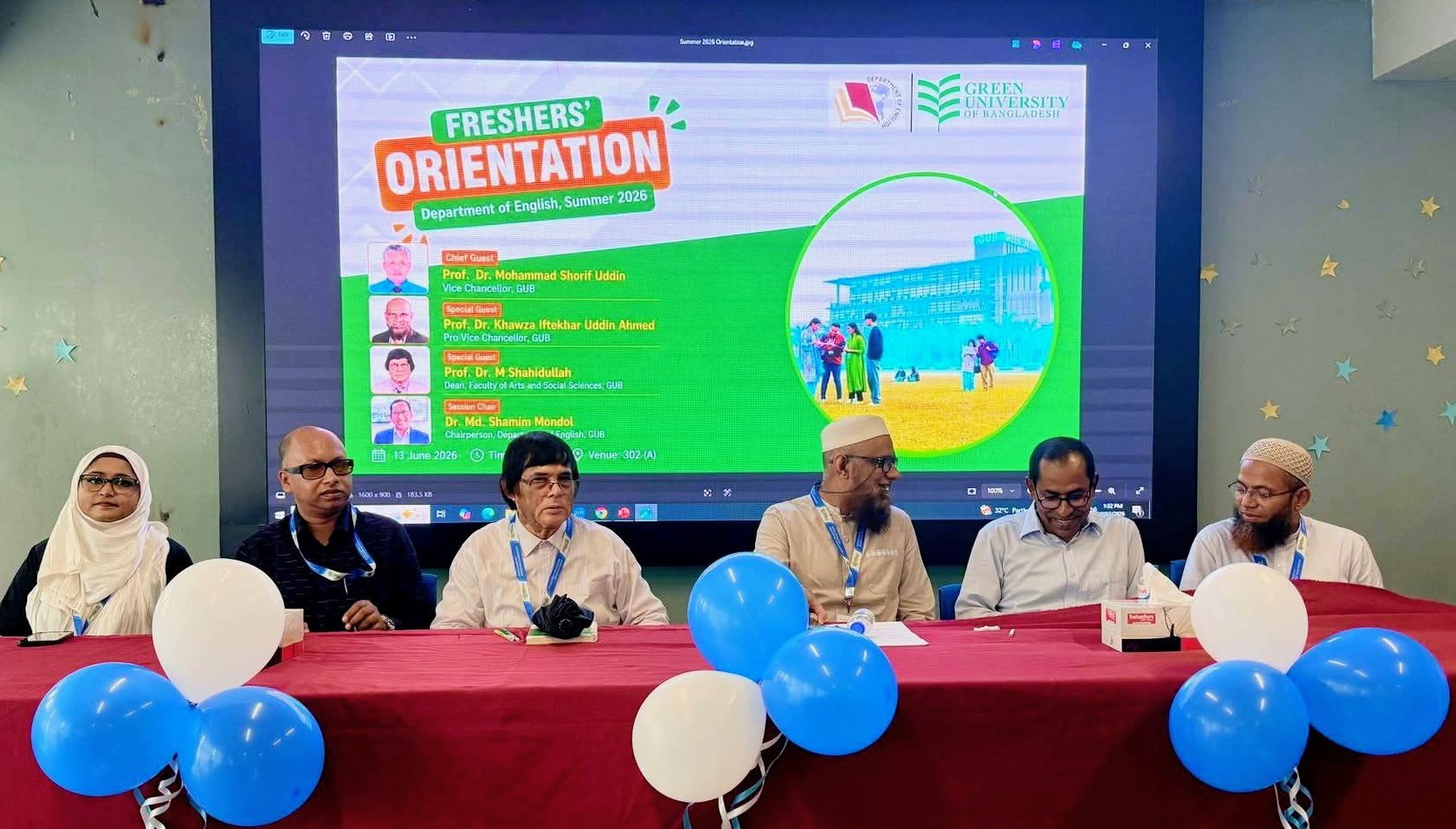 Department of English Organizes Freshers' Orientation Program for Summer 2026